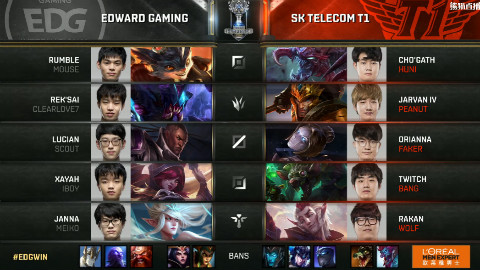 S7总决赛小组赛D2 EDGvsSKT SKT团战强势翻盘,EDG遗憾痛失好局!